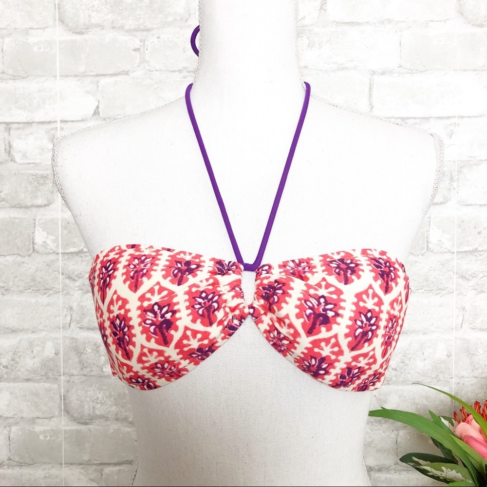American Eagle Outfitters AEO Printed Pink Bandeau Bikini Top Size Small